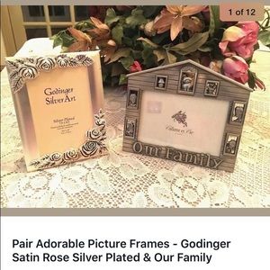 Pair of Godinger & Satin Rose Our Family Frames